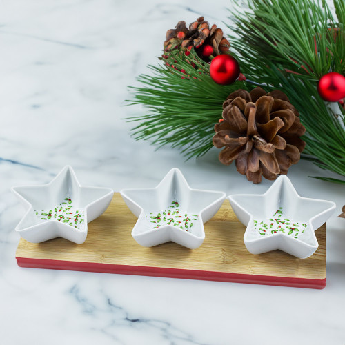 Elements Christmas Star Dishes with Tray Set of 3