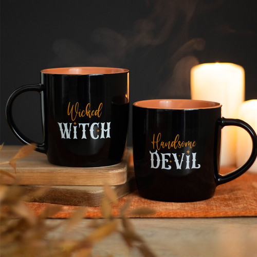Wicked Witch and Handsome Devil Couples Mug Duo
