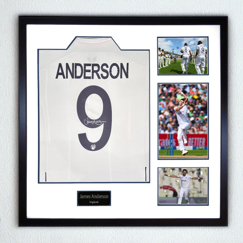 James Anderson Signed England Test Shirt Elite - Framed