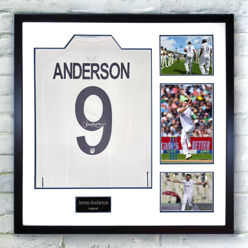 James Anderson Signed England Shirt Elite - Framed