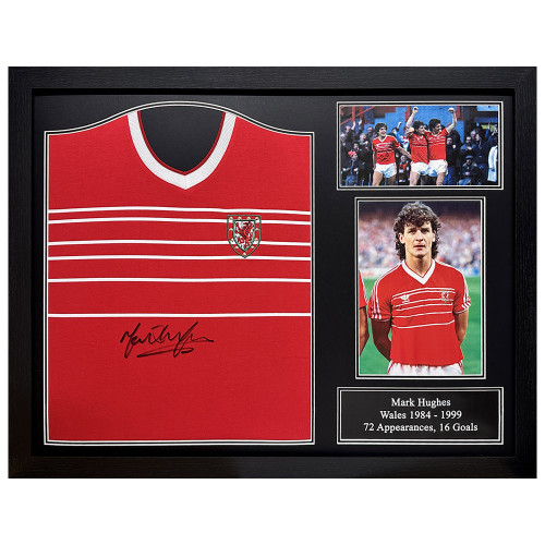 Mark Hughes Signed Wales Shirt - Framed