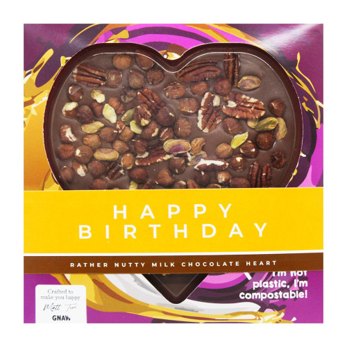 Happy Birthday Nutty Chocolate Heart