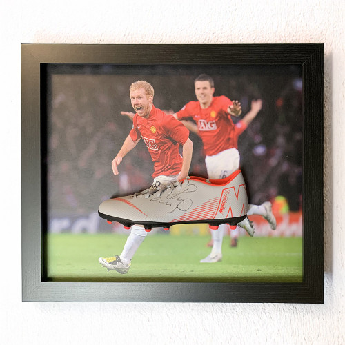 Paul Scholes Signed Manchester United Boot - Framed