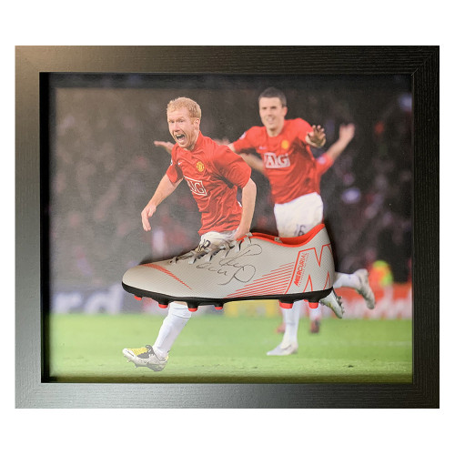 Paul Scholes Signed Manchester United Boot - Framed
