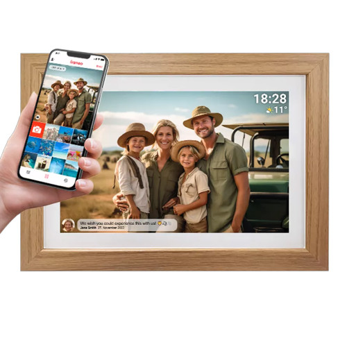 Denver Frameo Social Photo Frame 10.1" Wood