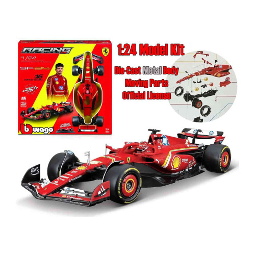Bburago F1 Ferrari SF-24 2024 Leclerc 1:24 Scale Set