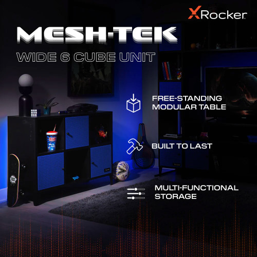 XR Mesh-Tek Wide 6 Cube Storage Unit Blue and Black