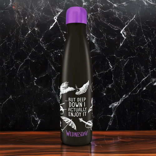 Wednesday I Don’t Care Metal Water Bottle