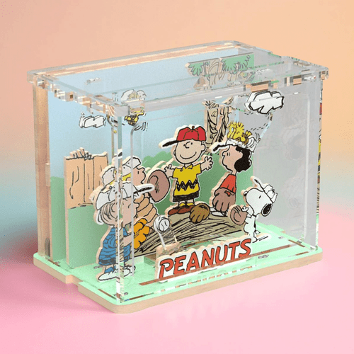 Peanuts Snoopy Baseball Scene Wooden Construction Set