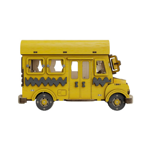 Peanuts Snoopy School Bus Wooden Construction Set