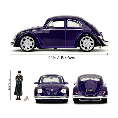 Wednesday Addams VW Beetle with Wednesday 1:24 Model