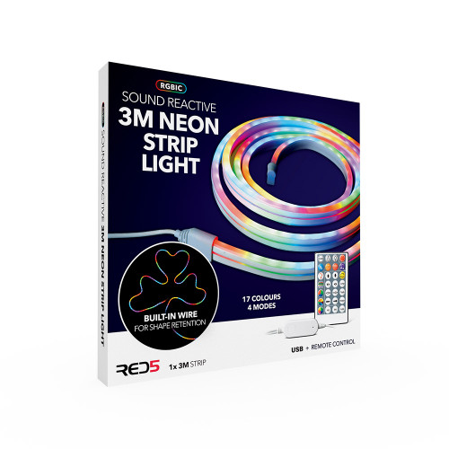 RED5 Sound Reactive 3M Neon Strip Light