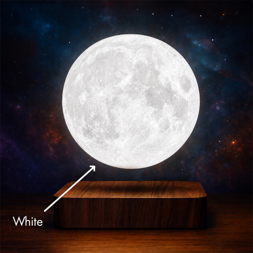 Featured is the floating moon's white lighting mode.