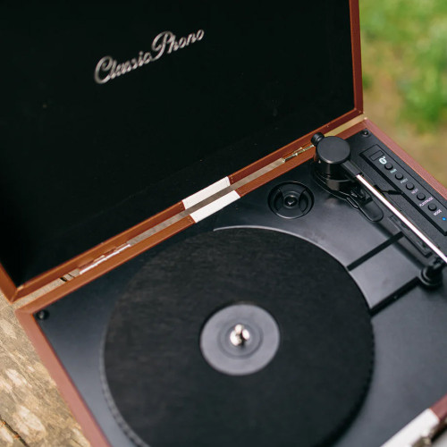 Lenco TT-120 Suitcase Turntable with Speakers Brown & White