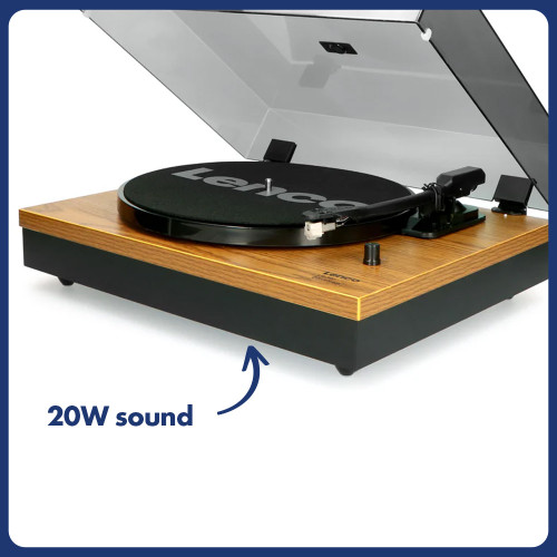 Lenco LS-300 Turntable with Hi Fi Speakers Wood