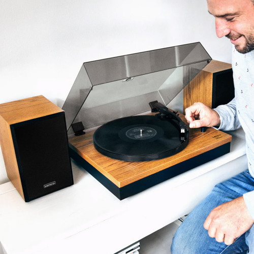 Lenco LS-300 Turntable with Hi Fi Speakers Wood