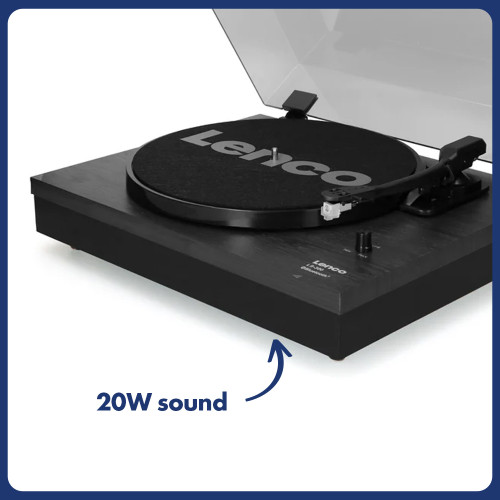 Lenco LS-300 Turntable with Hi Fi Speakers Black