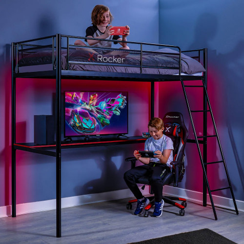 XR HQ High Sleeper Gaming Bed with Desk Black