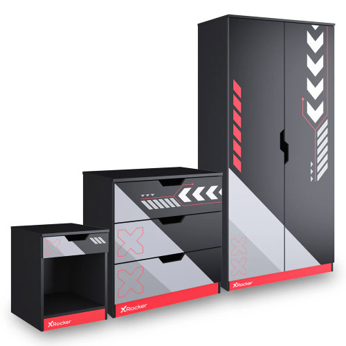 XR Octane 3 Piece Bedroom Furniture Set Red