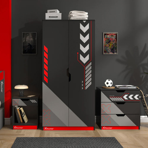 XR Octane 3 Piece Bedroom Furniture Set Red