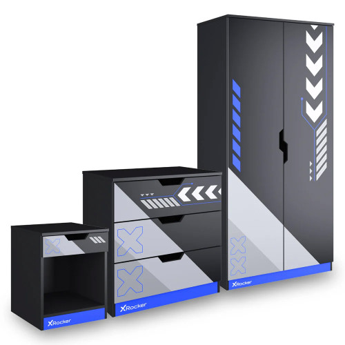 XR Octane 3 Piece Bedroom Furniture Set Blue