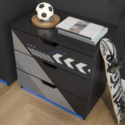 XR Octane 3 Piece Bedroom Furniture Set Blue