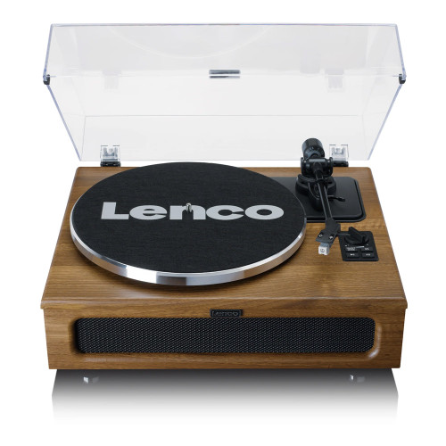 Lenco LS-410 Walnut Turntable with Speakers
