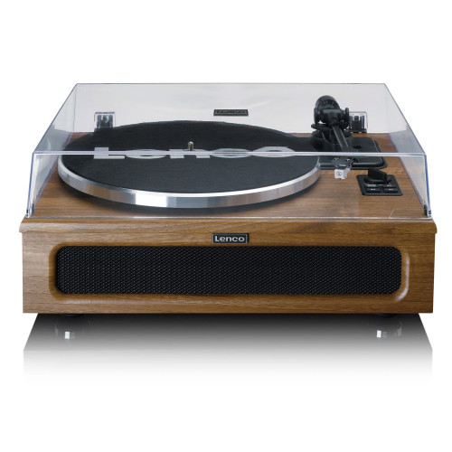 Lenco LS-410 Walnut Turntable with Speakers