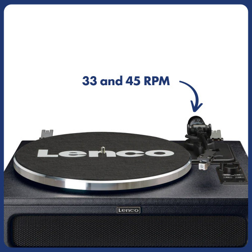 Lenco LS-430 Black Turntable with Speakers