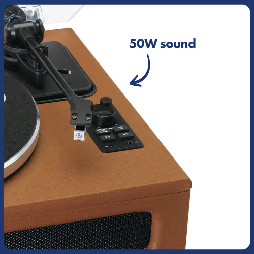 Lenco LS-430 Brown Turntable with Speakers