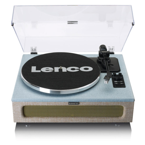 Lenco LS-440 Blue Fabric Turntable with Speakers