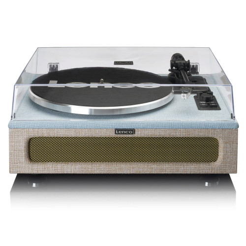 Lenco LS-440 Blue Fabric Turntable with Speakers
