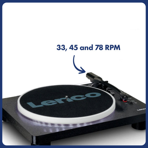 Lenco LS-50 LED Turntable with Speakers