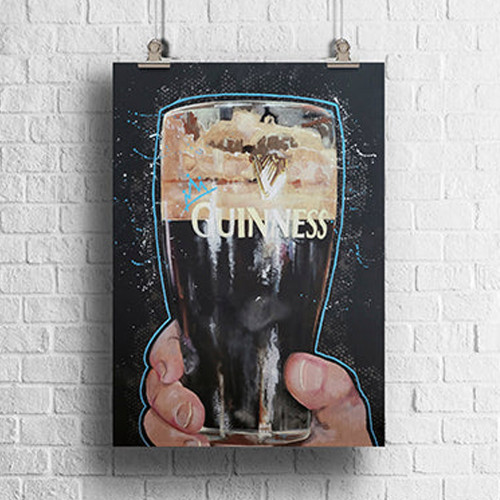 Guinness Split the G Original Artwork A3 Print