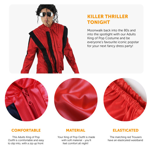 Deluxe Zombie King of Pop Halloween Costume