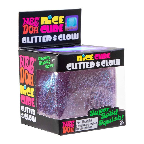 NeeDoh Nice Cube Glitter & Glow Fidget Toy