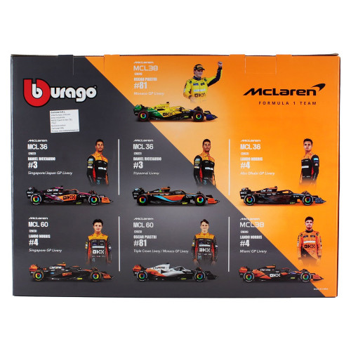 Bburago F1 McLaren 7 Piece 1:43 Scale Set