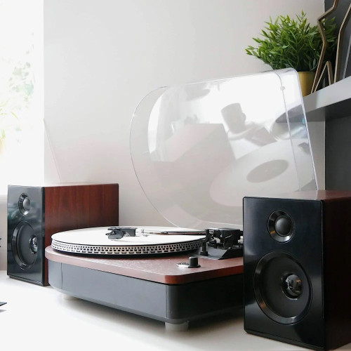 Camden Record Player and Speakers Teak