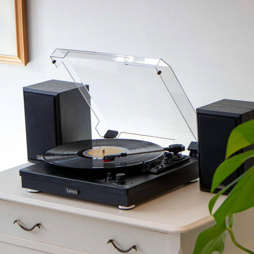 Lenco LS-101 Turntable with Hi Fi Speakers Black