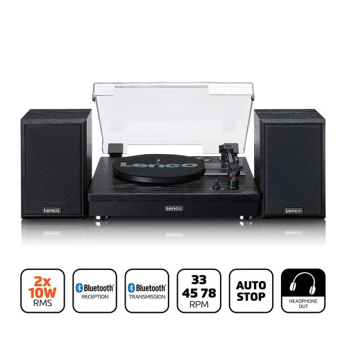 Lenco LS-101 Turntable with Hi Fi Speakers Black