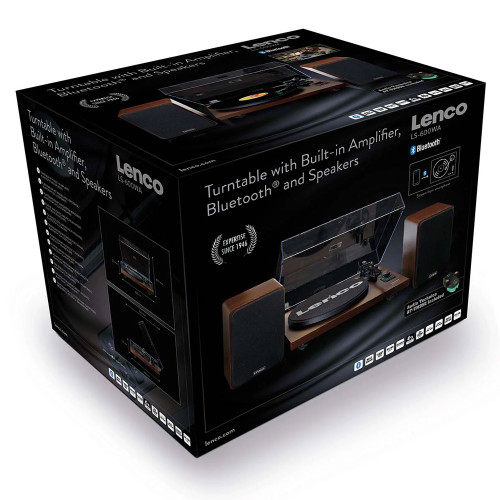 Lenco LS-600 Turntable with Dual Speakers Wood