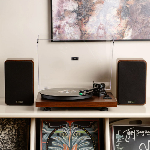 Lenco LS-600 Turntable with Dual Speakers Wood