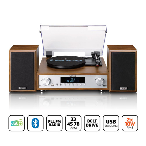 Lenco MC-160 Turntable with Stereo System Wood