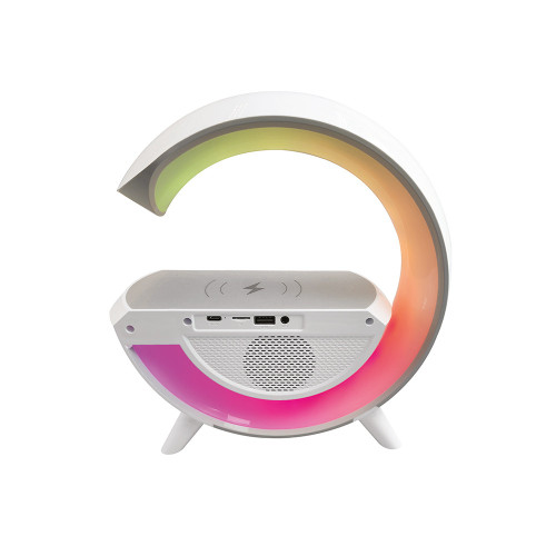 RED5 Light Up Wireless Charging Alarm Clock Speaker White