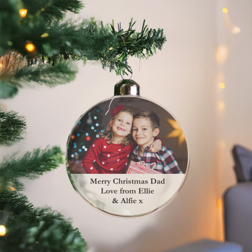 Personalised Photo Glass Bauble