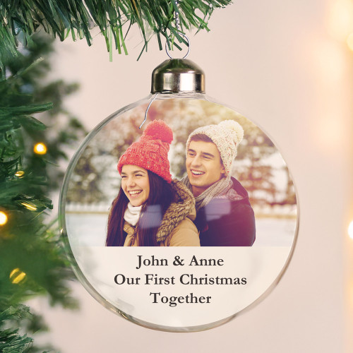 Personalised Photo Glass Bauble