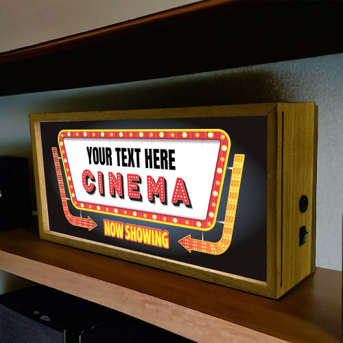 Personalised Light Box Home Cinema Now Showing