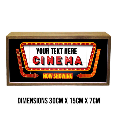 Personalised Light Box Home Cinema Now Showing