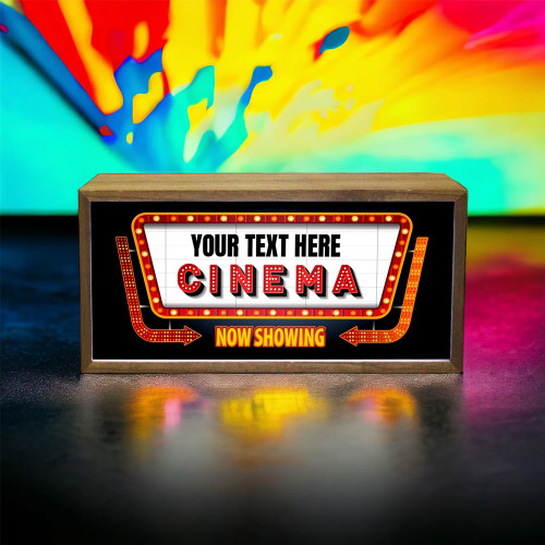 Personalised Light Box Home Cinema Now Showing