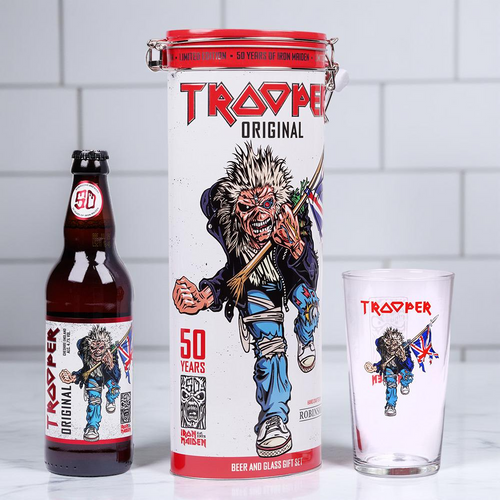 Iron Maiden 50th Anniversary Beer & Glass Tin